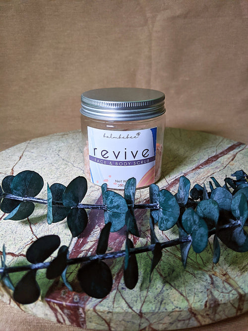 Revive Face & Body Scrub with Himalayan Pink Salt, Geranium & Pink Grapefruit Essential Oils