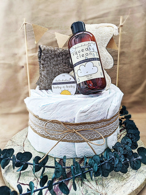BalmBeBee's Bundle of Joy Rustic Diaper Cake